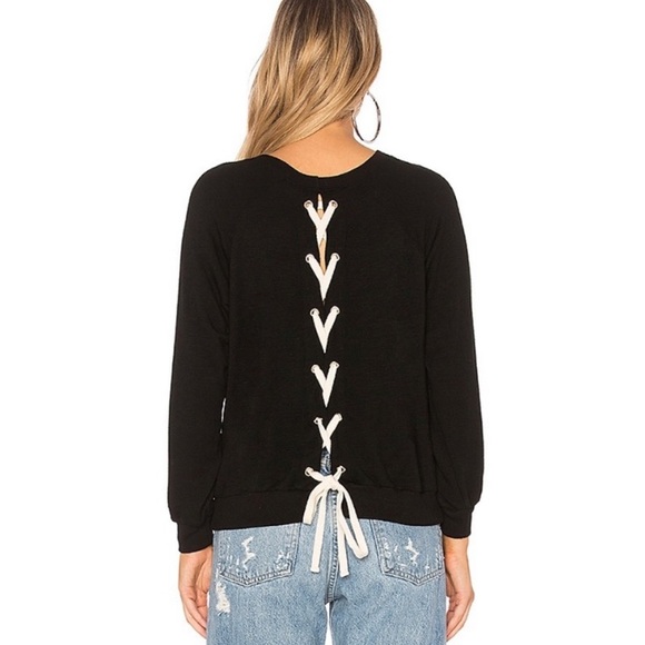 Monrow Terracotta Super Soft Lace Up Tie Back Sweatshirt Size L - Picture 6 of 6